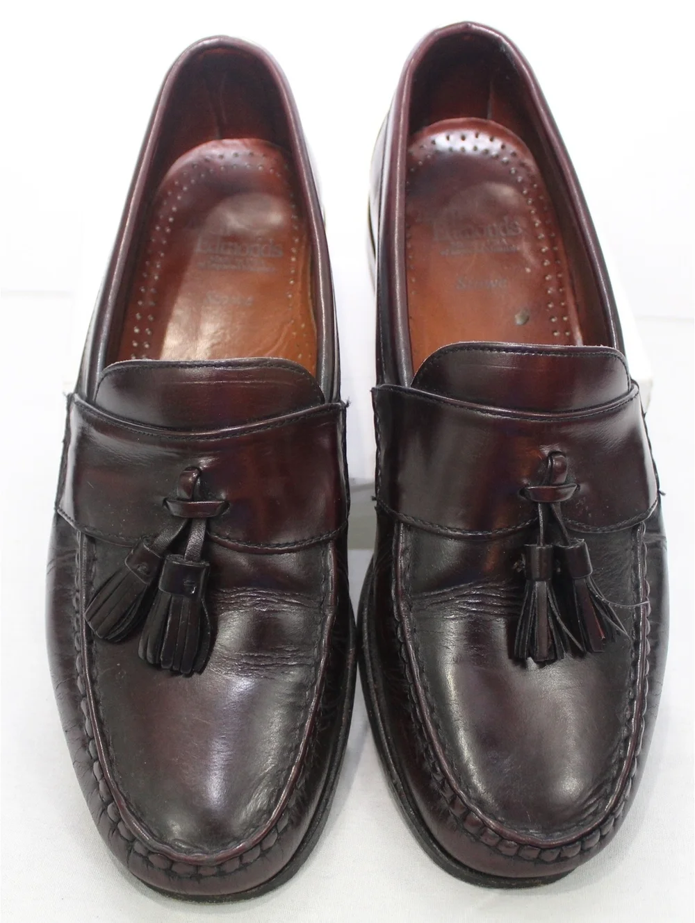 Allen Edmonds Stowe Tassel Loafers Burgundy Brown Dress Shoes Mens Size 8.5 D